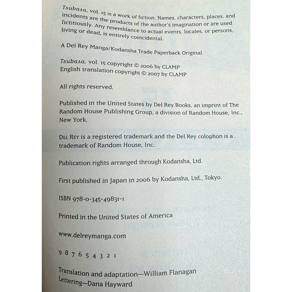 Tsubasa Reservoir Chronicle Vol 1-15 Manga Comic Book Graphic Novel Fantasy Lot - Picture 14 of 14